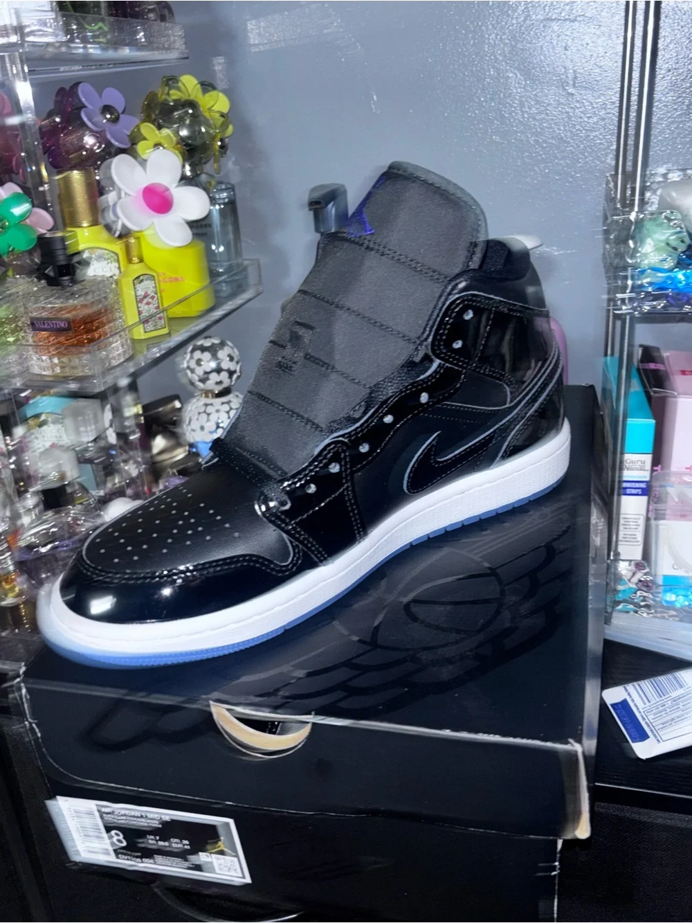 AIR JORDAN 1 MID SE BLACK/DARK CONCORD-WHITE NOIR/BLANC/CONCORDE FONCE